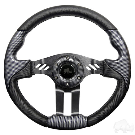 ACC-SW130 - RHOX Steering Wheel, Aviator 5 Carbon Fiber Grip/Black Spokes 13" Diameter