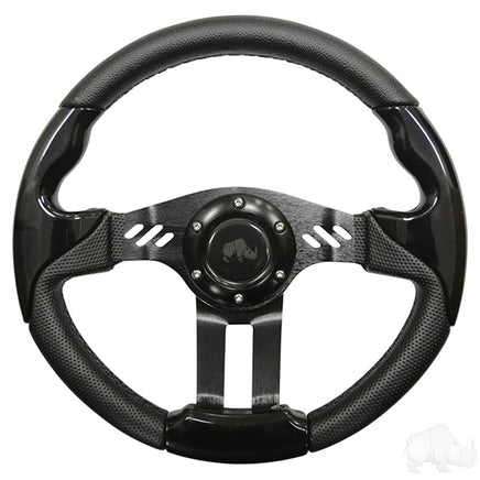ACC-SW131 - RHOX Steering Wheel, Aviator 5 Black Grip/Black Spokes 13" Diameter
