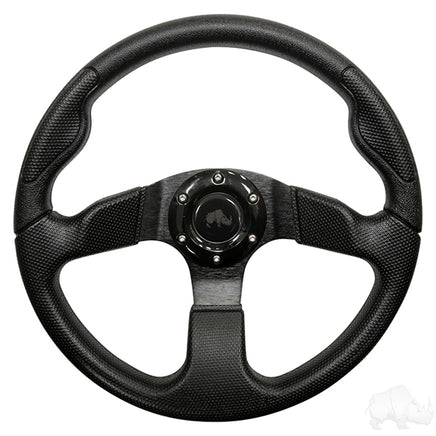 ACC-SW132 - RHOX Steering Wheel, Formula GT Black Grip/Black Spokes 13" Diameter