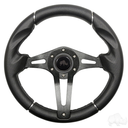 ACC-SW135 - RHOX Steering Wheel, Challenger Black Grip/Black Spokes 13" Diameter