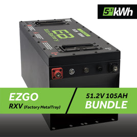 51V 105AH SKINNY BATTERY BUNDLE / EZGO RXV (FACTORY METAL TRAY)