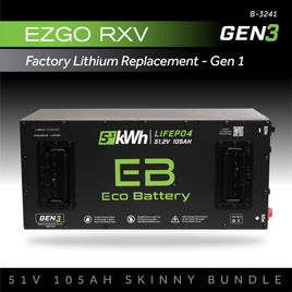 51V 105AH SKINNY BATTERY BUNDLE / EZGO RXV SAMSUNG GEN1 (2017-2021)