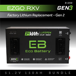 51V 150AH BATTERY BUNDLE / EZGO RXV SAMSUNG GEN2 (2022+)