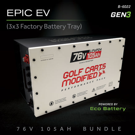 76V 105AH BATTERY BUNDLE / EPIC EV (3X3 FACTORY BATTERY TRAY)