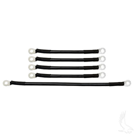 BAT-1004A - Battery Cable SET, Includes (1) 12" (4) 7" 4 gauge, E-Z-Go Med/TXT 94+
