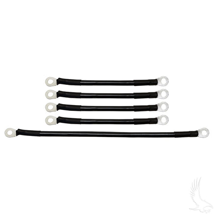 BAT-1004A - Battery Cable SET, Includes (1) 12" (4) 7" 4 gauge, E-Z-Go Med/TXT 94+