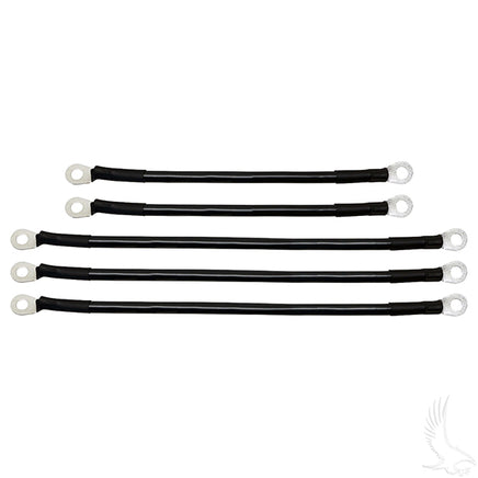 BAT-1005A - Battery Cable SET, Includes (3) 12" (2) 9" 4 gauge, Yamaha G14/G16 36V 94+