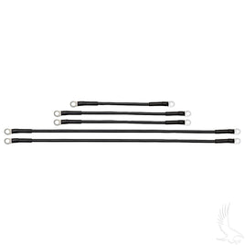 BAT-1026 - Battery Cable SET, Includes (2) 21" (2) 12" (1) 9" 6 gauge, Club Car Tempo, Onward, Prec w/ 8V Batt