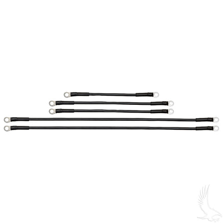 BAT-1026 - Battery Cable SET, Includes (2) 21" (2) 12" (1) 9" 6 gauge, Club Car Tempo, Onward, Prec w/ 8V Batt