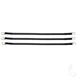 BAT-1028A - Battery Cable SET, Includes (3) 14" 4 gauge, Club Car DS w/ 12V Batteries