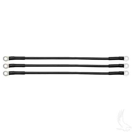 BAT-1028 - Battery Cable SET, Includes (3) 14" 6 gauge, Club Car DS w/ 12V Batteries