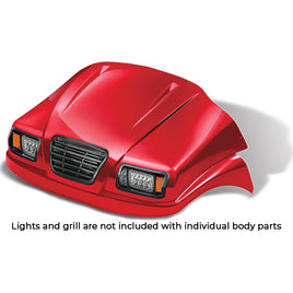 BOD-DT0223-RB-F - DoubleTake Phantom Front Cowl, Club Car Precedent 04+, Ruby