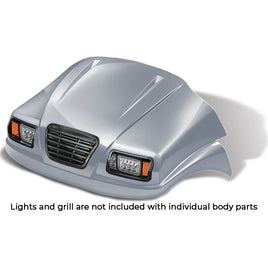 BOD-DT0223-SV-F - DoubleTake Phantom Front Cowl, Club Car Precedent 04+, Silver