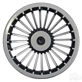 CAP-0002 - Wheel Cover, 8" Turbine Black/Silver