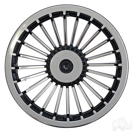 CAP-0002 - Wheel Cover, 8" Turbine Black/Silver
