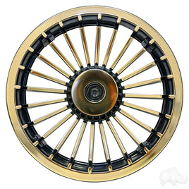 CAP-0003 - Wheel Cover, 8" Turbine Black/Gold