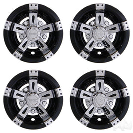 CAP-0050-4 - RHOX Wheel Cover, SET OF 4, 10" Vegas Chrome/Black