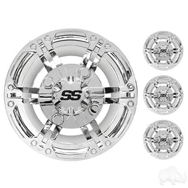 CAP-0062 - Wheel Cover, SET OF 4, 8" Daytona Chrome