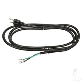 CGR-065 - AC Cord, 3 prong plug, Lester 16500, 14100, E-Z-Go PowerWise, PowerWise+ Chargers 94+