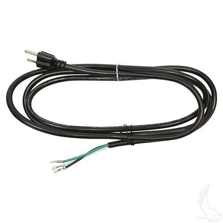 CGR-065 - AC Cord, 3 prong plug, Lester 16500, 14100, E-Z-Go PowerWise, PowerWise+ Chargers 94+