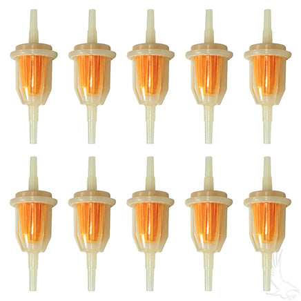 FIL-0014A - Fuel Filter, BAG OF 10, E-Z-Go RXV, TXT 94+, Club Car 92+, Yamaha G1 78-89, G14/16/20-Drive 4 Cy 94+