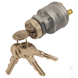KEY-60 - Key Switch, 4 Terminal with Mixed Key Codes, E-Z-Go Universal