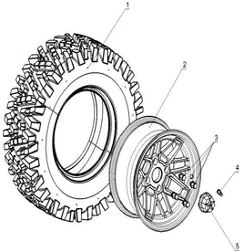 Kandi Cowboy E10K UTV Wheel System Assy