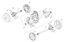 Kandi Kruiser Pro 6P Rear Axle & Brake Assy