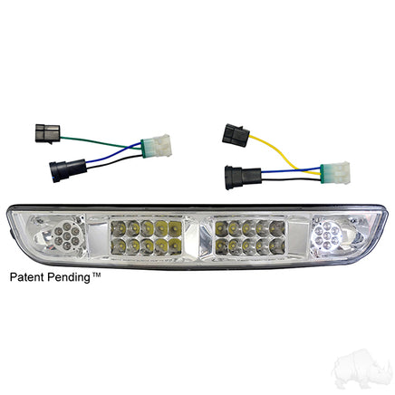 LGT-109LF - LED Headlight Bar, E-Z-Go Medalist/TXT 94-13 with Adapters for use with Factory Harness