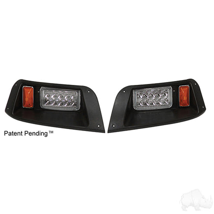 LGT-314L - LED Adjustable Headlights with Bezels, E-Z-Go TXT 96-13