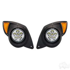 LGT-317L - LED Factory Style Headlights with Bezels, Yamaha Drive 07-16