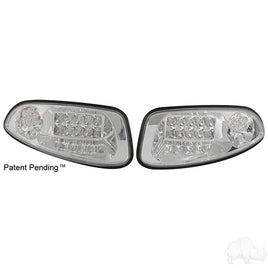 LGT-320LC - LED Clear Factory Style Headlights with Bezels, E-Z-Go RXV 08+