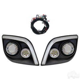 LGT-412L - RHOX LED Head Lights w/ RGBW Accent Lights, E-Z-Go Express Includes Retrofit Kit to OEM Harness