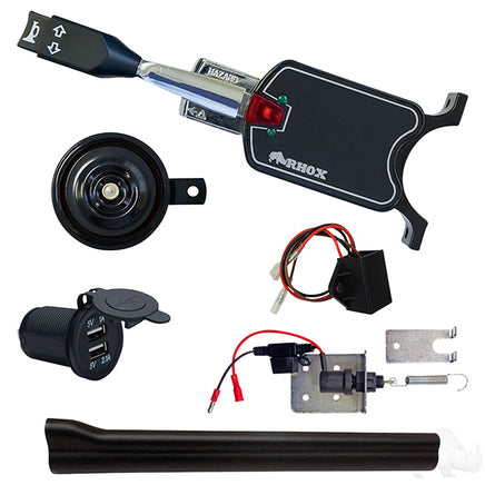 LGT-T2B4P - Complete Standard Turn Signal Kit with Plug and Play Time Delay, Club Car Tempo, Precedent, 12V