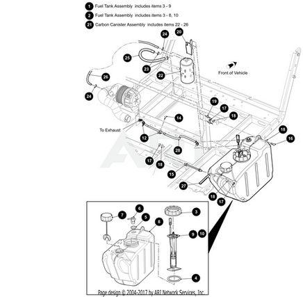 TUBE-FUEL SYSTEM, ID .25", OD .5", L 13" - EZGO OEM | Canyon Lake Mobile