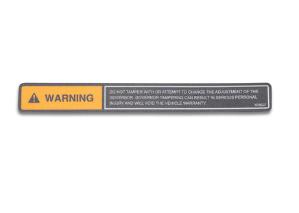 DECAL, WARNING, GOVERNOR