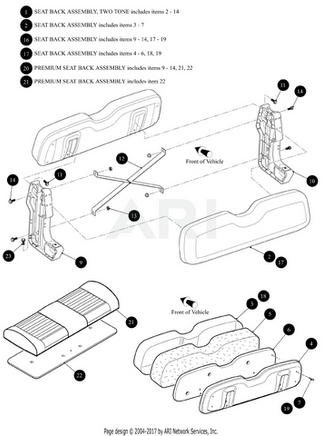 Vinyl Seat Back (White/Beige)