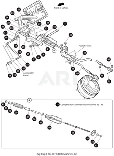 BRAKE CABLE & COMPENSATOR,BLUE-ASSY - EZGO OEM | Canyon Lake Mobile