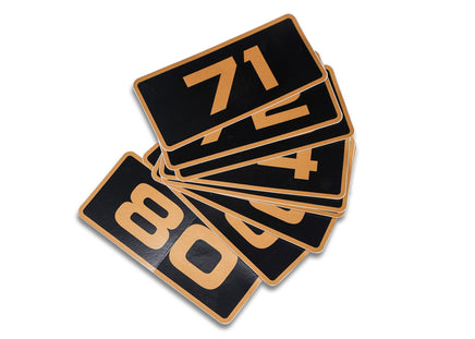 DECAL SET-BLK/GOLD (71-80)