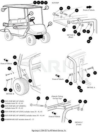 SVC-REAR STRUT, 80" TOP, LEFT