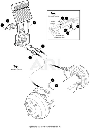 CABLE,BRAKE,PASSENGER SIDE,RXV - EZGO OEM | Canyon Lake Mobile