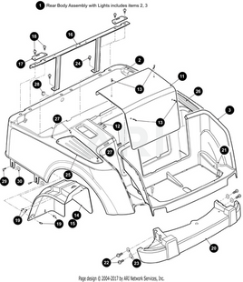 OBS-BODY,FLAME RED, W/LIGHTS-ASSY