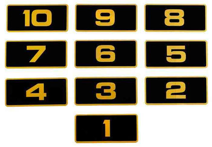 DECAL SET-BLK/GOLD (31-40)