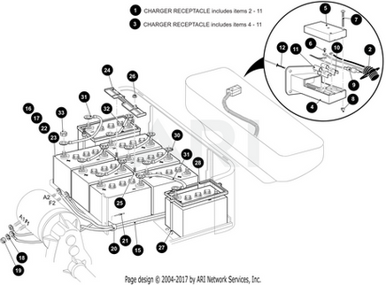 BATTERY HOLD-DOWN WELDMENT (TEXT) - EZGO OEM | Canyon Lake Mobile
