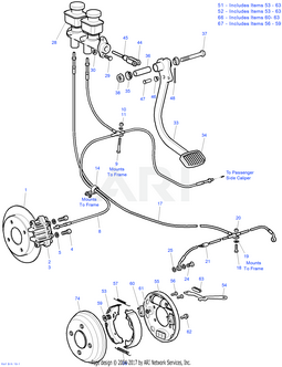 BRAKE CALIPER FRONT W/PADS (ST4X4) - EZGO OEM | Canyon Lake Mobile