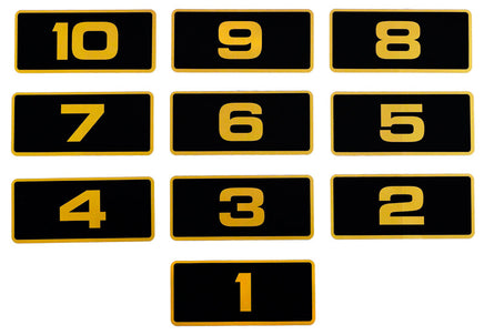 DECAL SET-BLK/GOLD (1-10)
