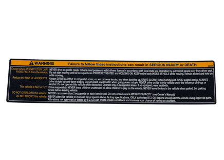 DECAL, WARNING FRDM