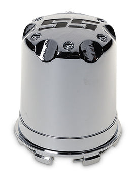 SS WHEEL CAP,PLASTIC,BLK/CHROME