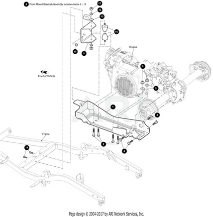 BRACKET,FRONT MOUNT,W/ LOOP-ASSY
