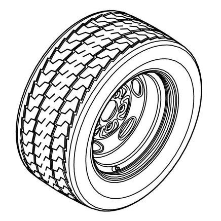 WHEEL & TIRE ASSY, 23 X 10.5-14 TREADED